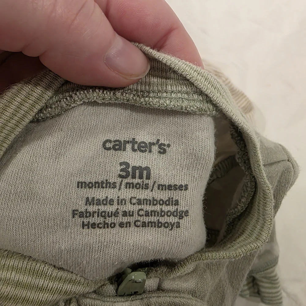 Carter's Cream and Green Kids Footies - Picture 5 of 7